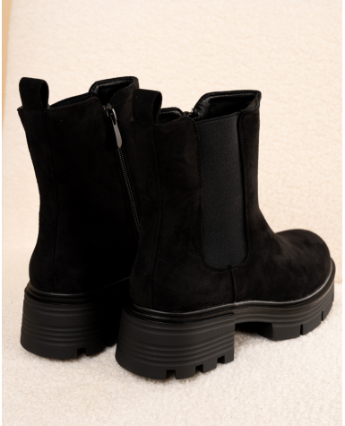 Bottines élastique suédine