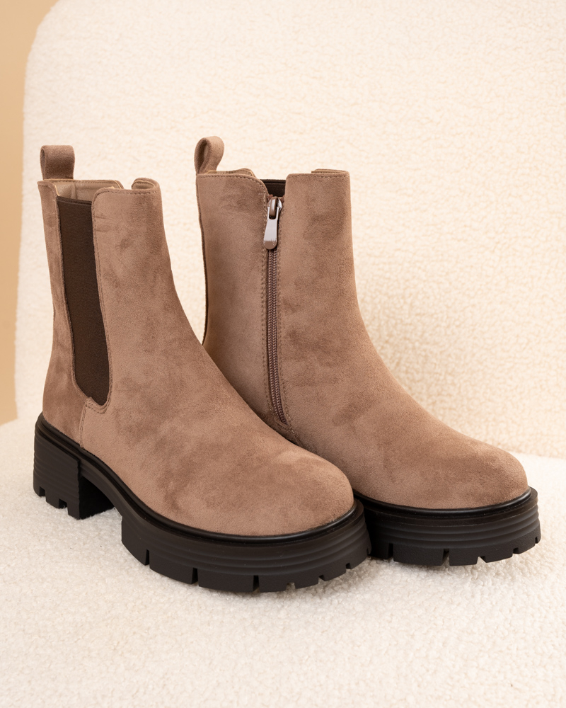 Bottines élastique suédine