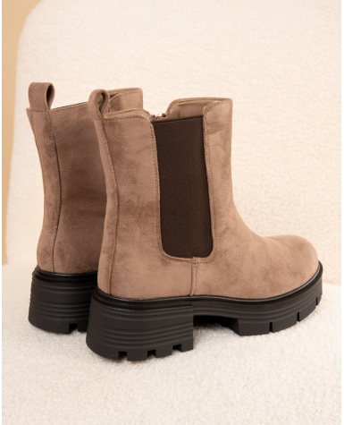 Bottines élastique suédine