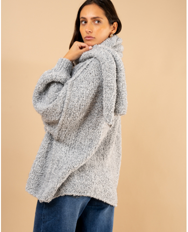 Pull bouclette laine écharpe Pull bouclette laine écharpe
