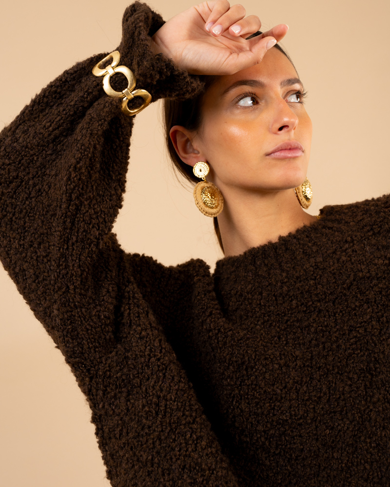 Pull bouclette laine