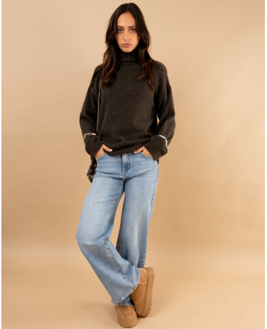 Pull laine col montant