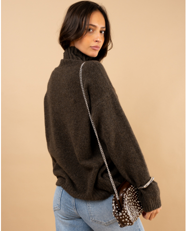 Pull laine col montant