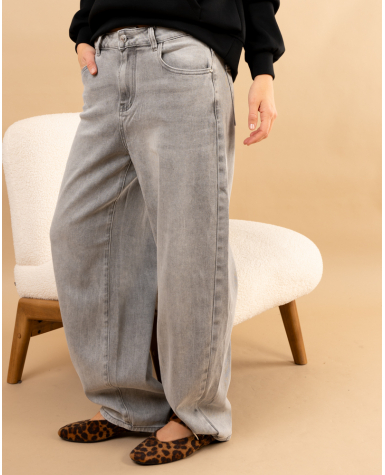Jean balloon gris