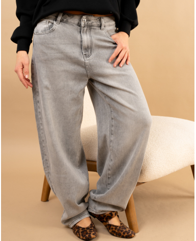 Jean balloon gris