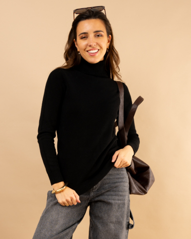 Pull col roulé
