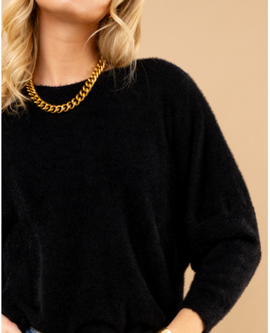 Pull col rond angora