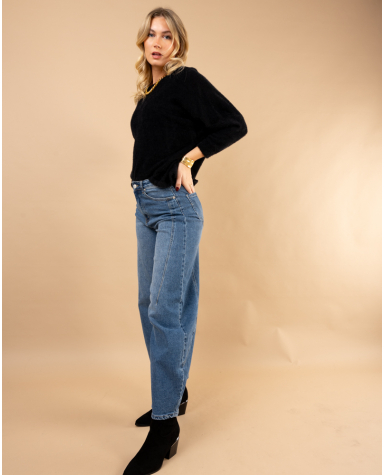 Pull col rond angora