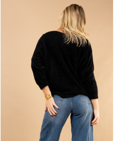 Pull col rond angora
