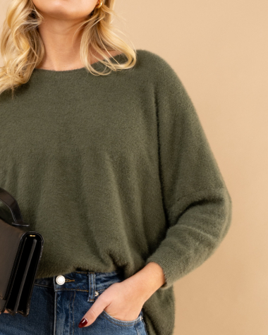 Pull col rond angora