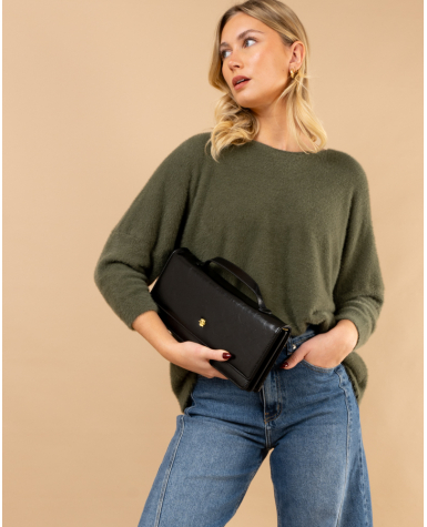 Pull col rond angora