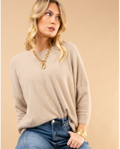 Pull col rond angora