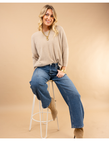 Pull col rond angora