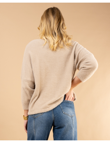 Pull col rond angora
