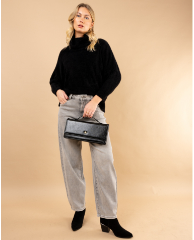 Pull col roulé angora