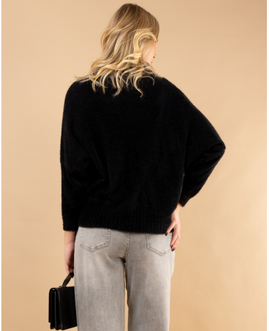 Pull col roulé angora