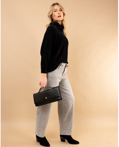 Pull col roulé angora