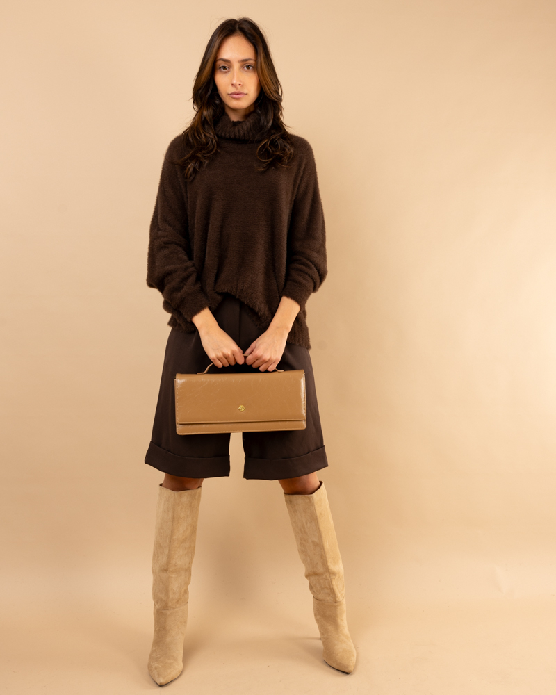 Pull col roulé angora