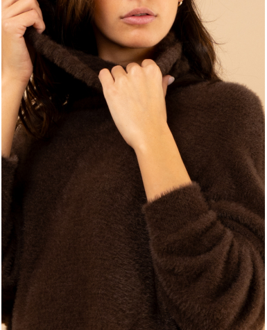 Pull col roulé angora