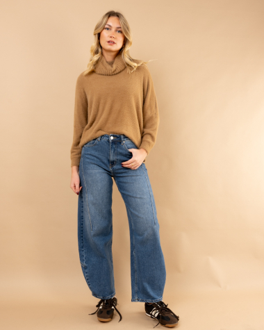 Pull col roulé angora