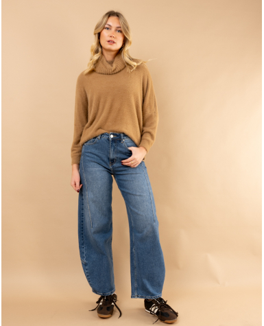 Pull col roulé angora