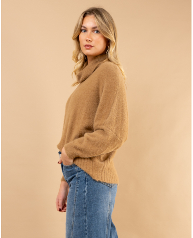 Pull col roulé angora