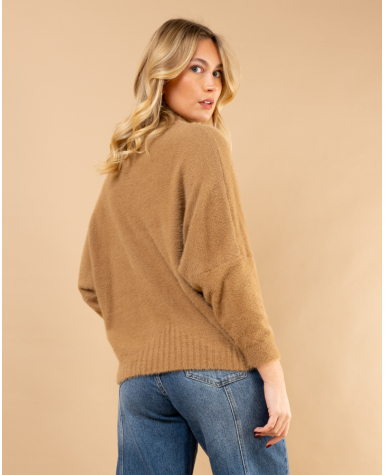 Pull col roulé angora