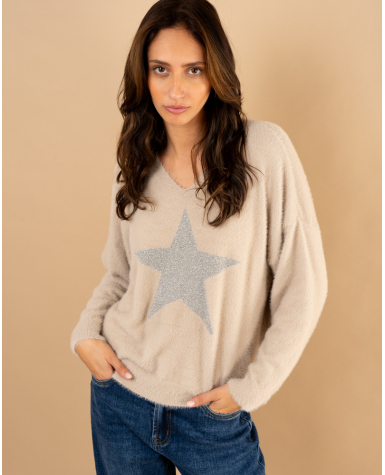 Pull étoile angora