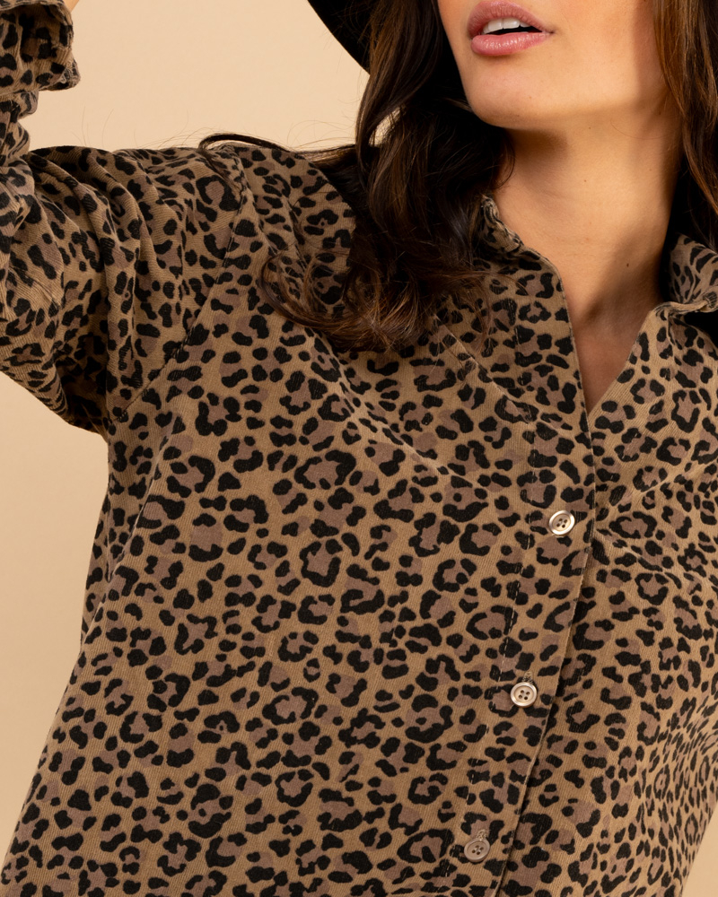 Chemise velours léopard
