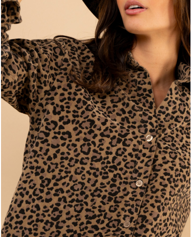 Chemise velours léopard