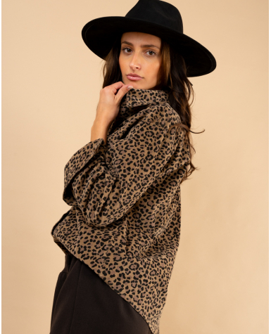 Chemise velours léopard