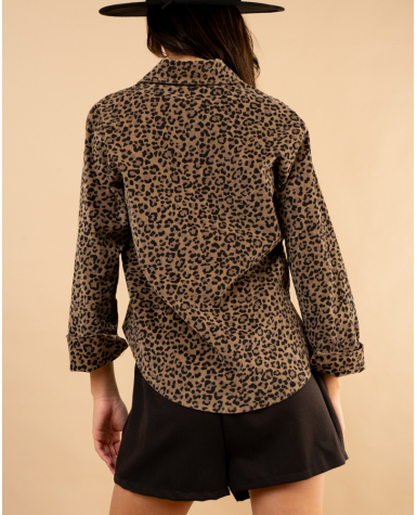 Chemise velours léopard