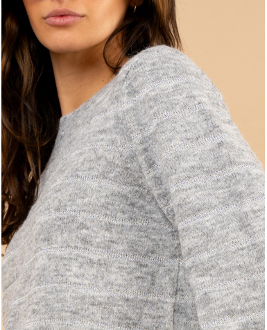 Pull rayé lurex