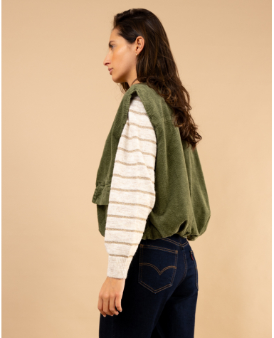 Veste sans manches côtelé