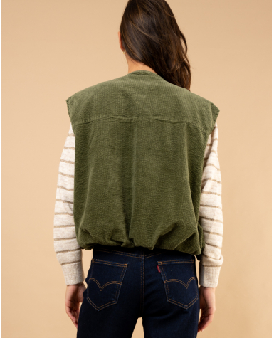 Veste sans manches côtelé