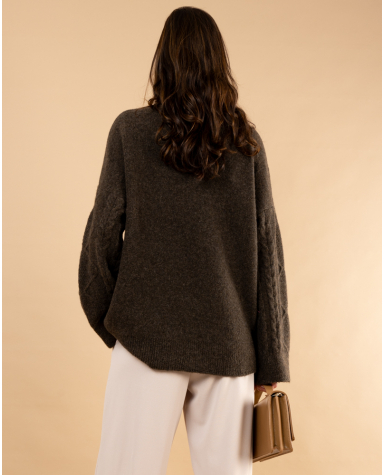 Pull tresse laine