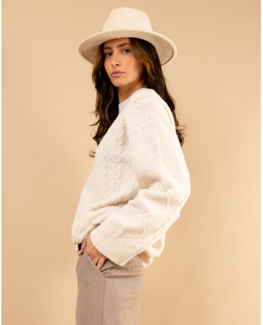Pull tresse laine