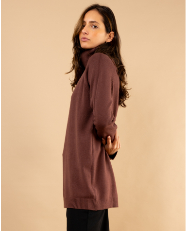 Pull large col roulé