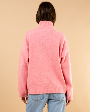 Pull col haut laine