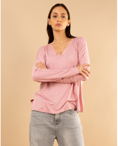 T-Shirt col dentelle T-Shirt col dentelle