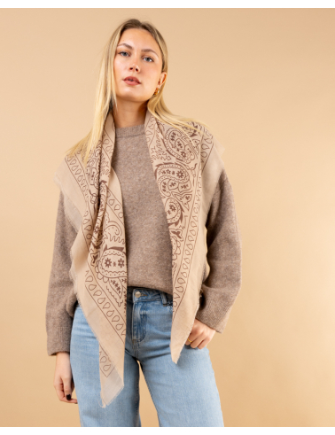 Pull col rond laine
