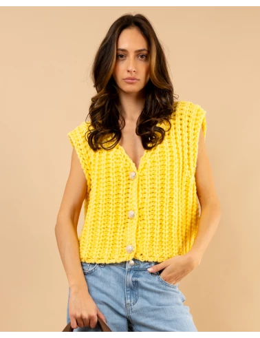 Gilet maille boutons