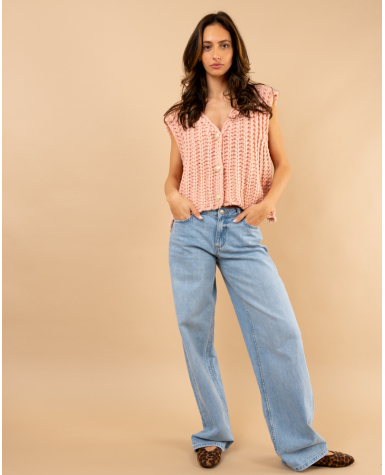 Gilet maille boutons