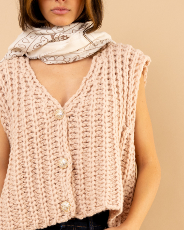 Gilet maille boutons