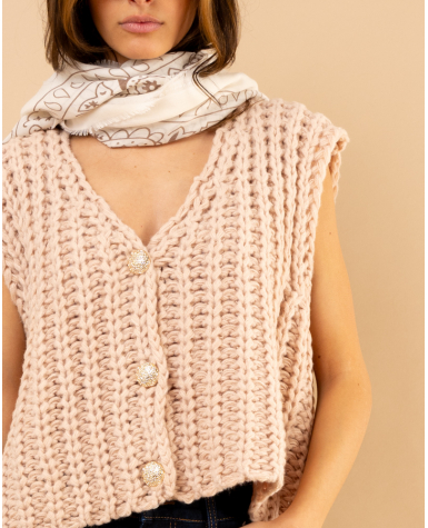 Gilet maille boutons