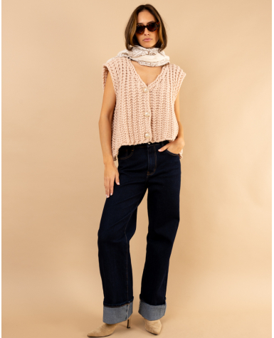Gilet maille boutons