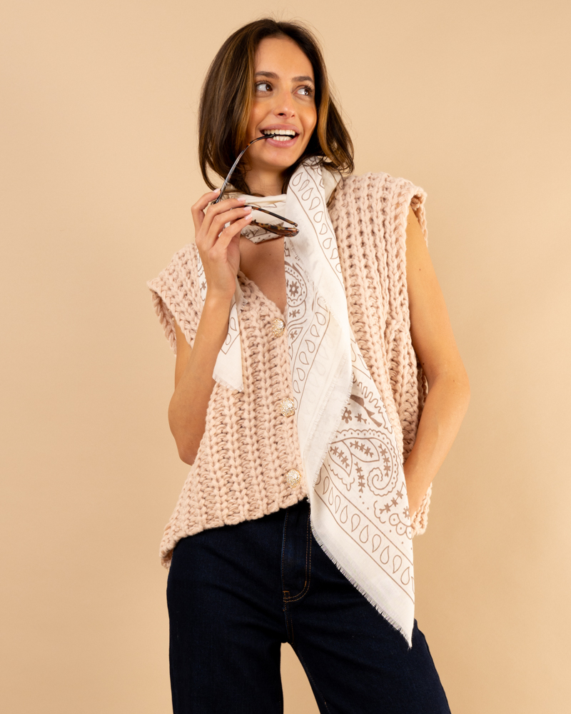 Gilet maille boutons