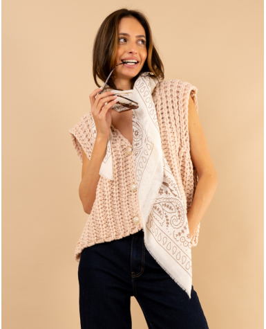 Gilet maille boutons