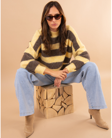 Pull rayé laine
