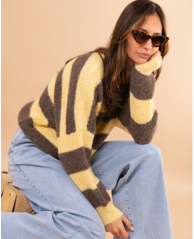 Pull rayé laine